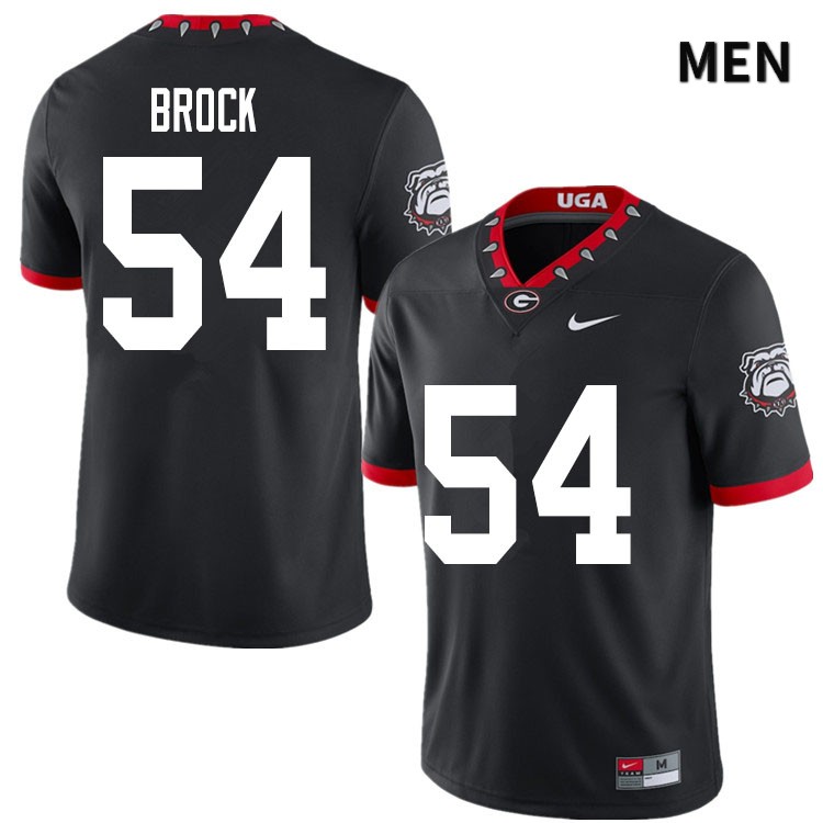 Georgia Bulldogs Men's Cade Brock #54 Black 2020 Mascot 100th Anniversary Stitched College UGA Football Jersey 23OV012CE